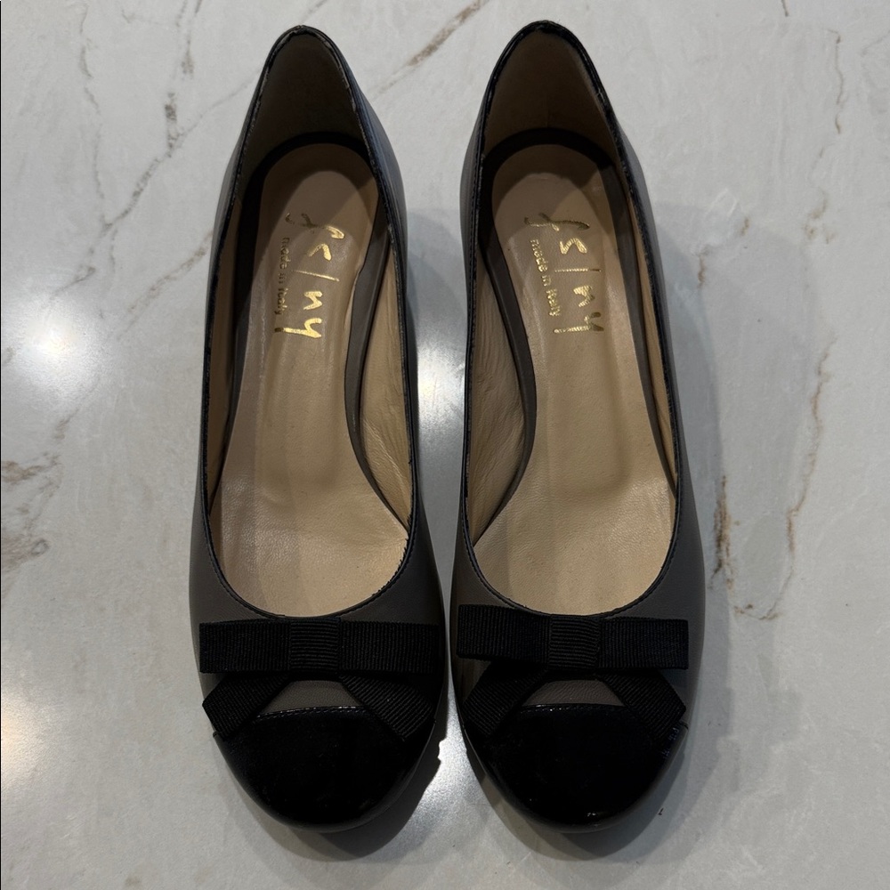Chic Grey Flats with Bow by fn/ny